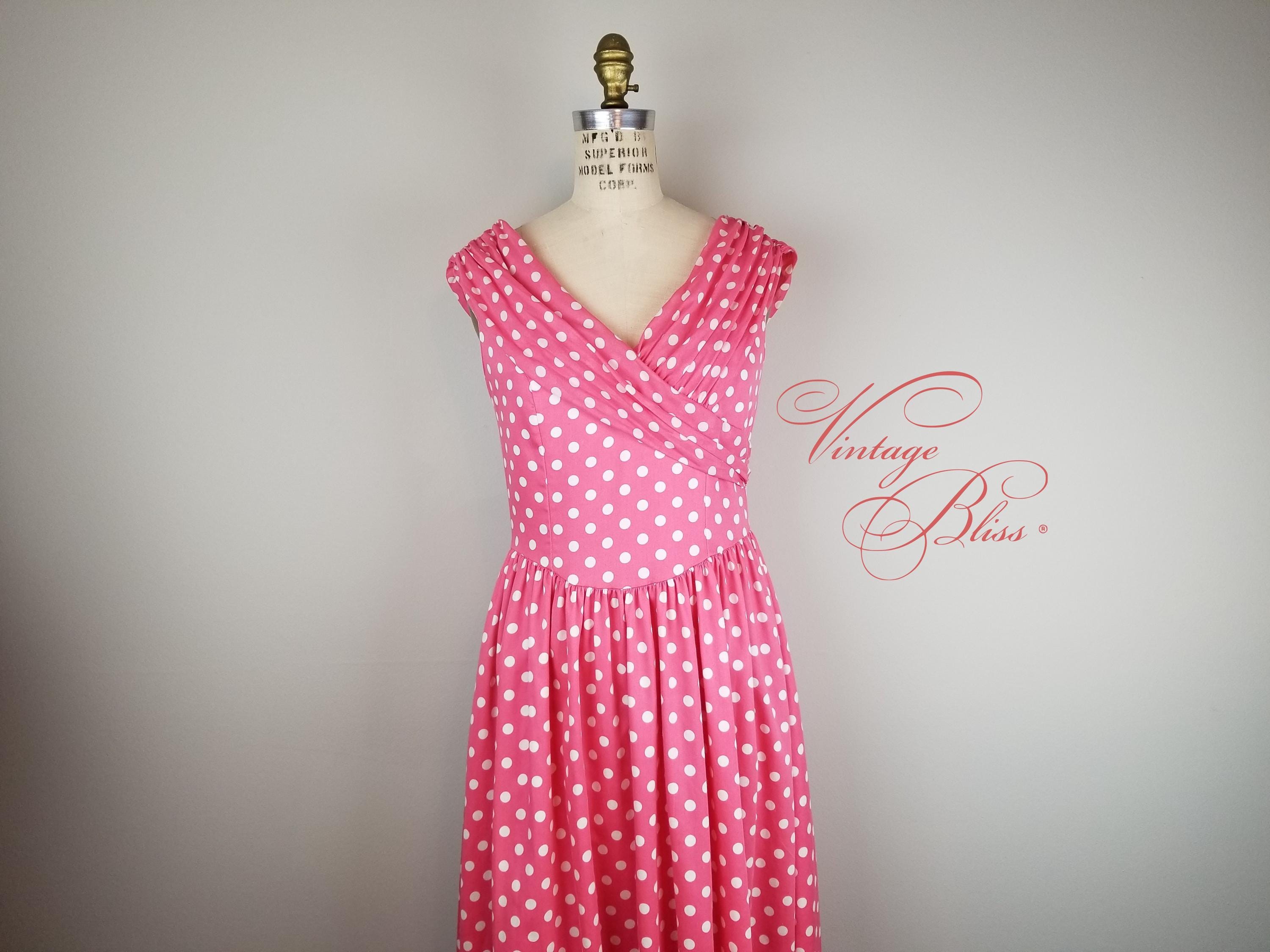 Pink Polka Dot Dress Women - Etsy