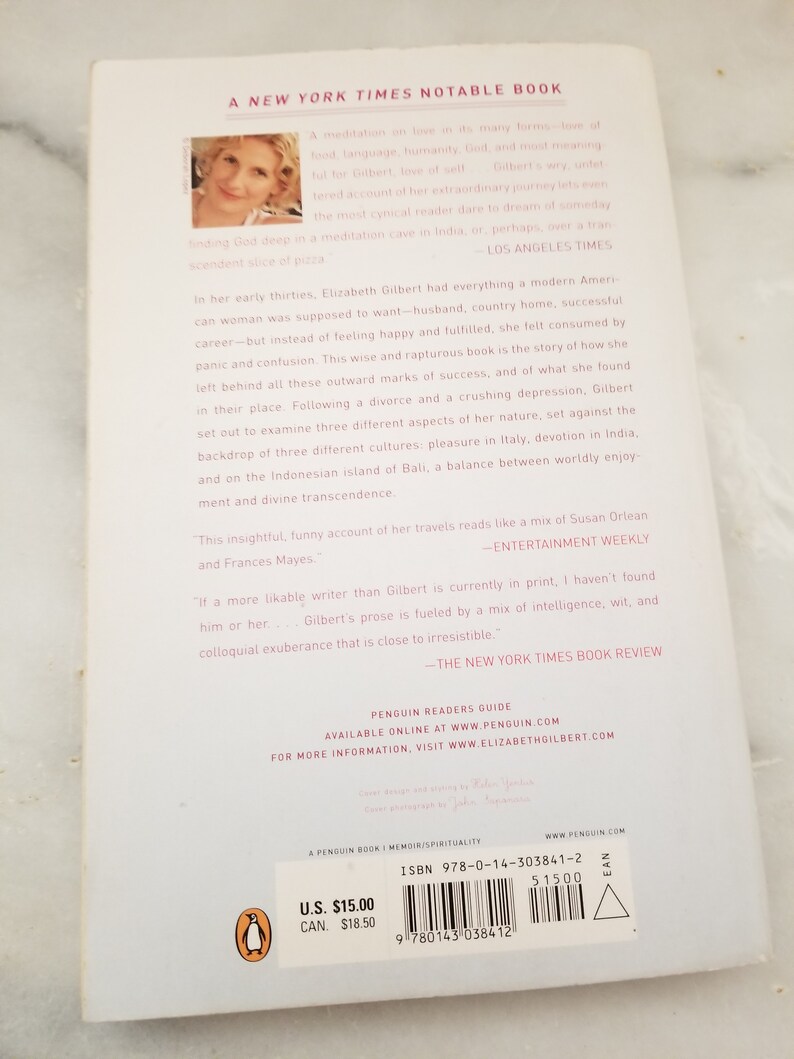 Eat Pray Love by Elizabeth Gilbert Soft Cover Book image 4