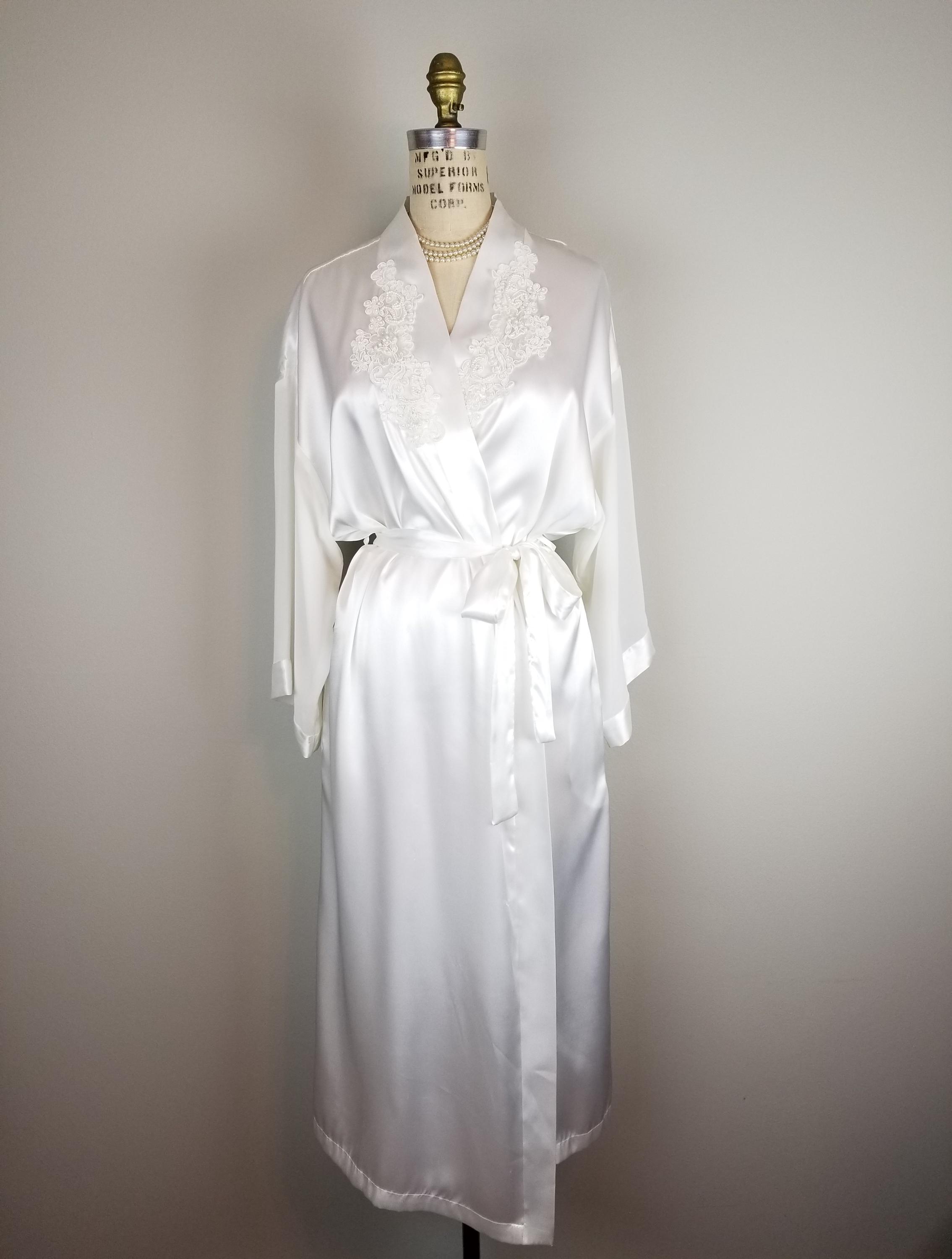green emerald velvet dress Vintage Satin Pleated Dressing Gown - S-M