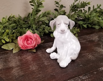 Antique Porcelain Puppy Dog Figurine Made by Gebruder Heubach Germany * Rare