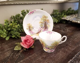 Vintage Shelley Englands Charm tekopp och fatset * Tillverkad i England