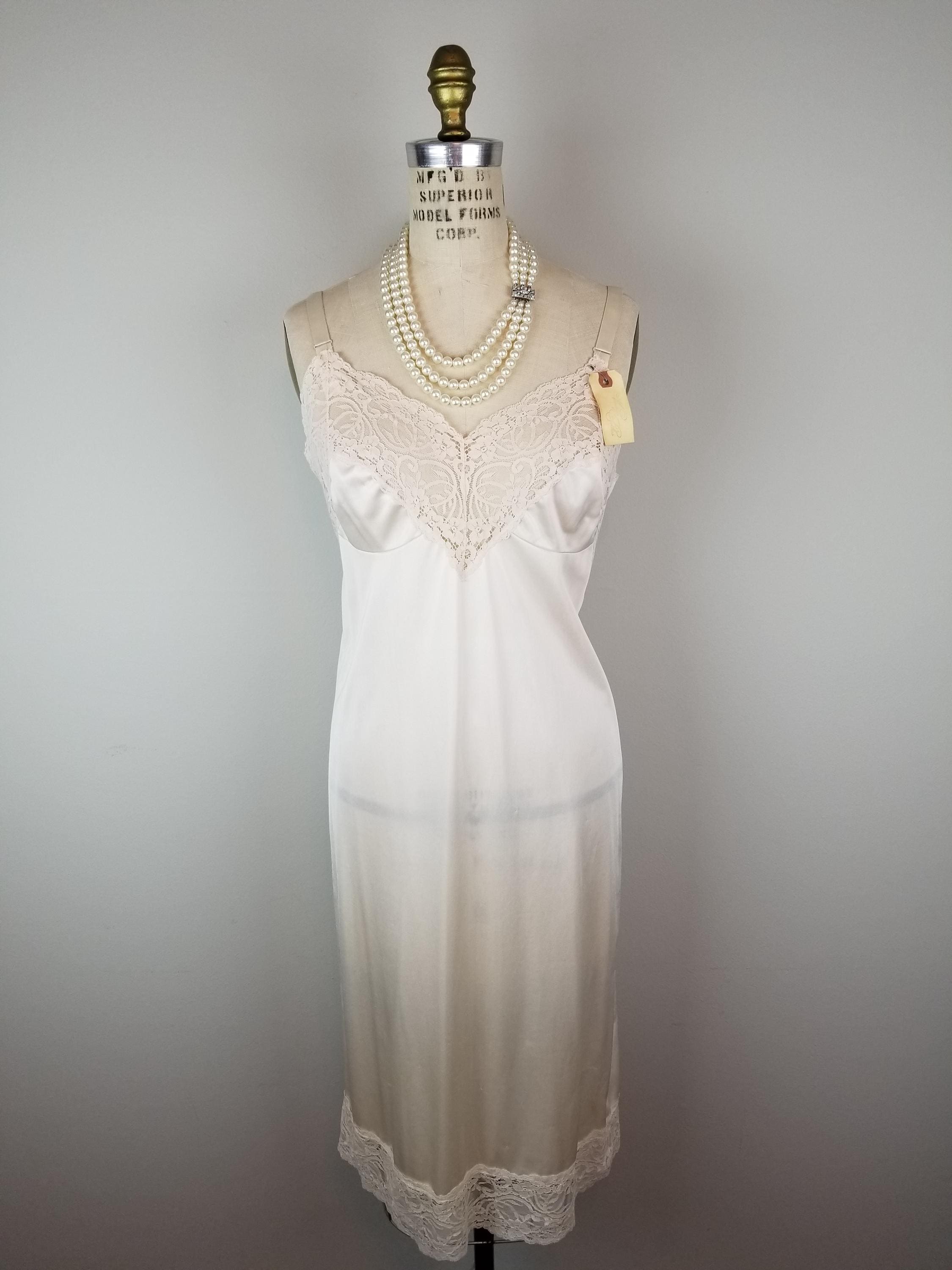 下着・アンダーウェア 1940s White Slip Dress 下着・アンダーウェア 1940s White Slip Dress 1940s Lace Slip