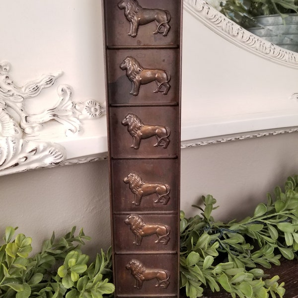 Antique Copper Mold Full Body Lion Candy or Chocolate Mold / Tray or Wall Decor