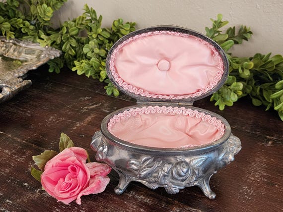 Antique Silverplate Art Nouveau Jewelry Casket by Brainard & Wilson c. 1904