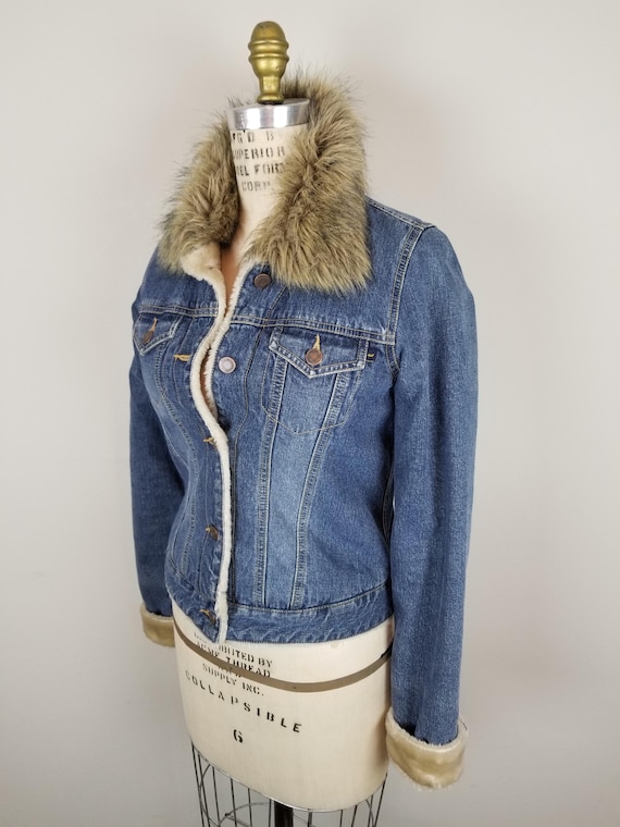 Abercrombie Fitch Faux Fur Collar Cuff and Lined Button Front