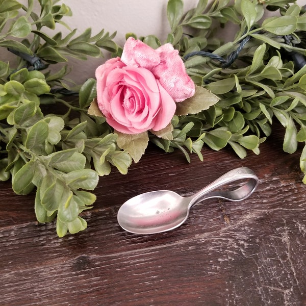 Vintage Community Plate Victorian Style Silver Plate Bent Baby Feeding Spoon