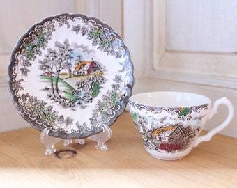 The Brook by Franciscan Staffordshire England Vintage Teacup & Saucer