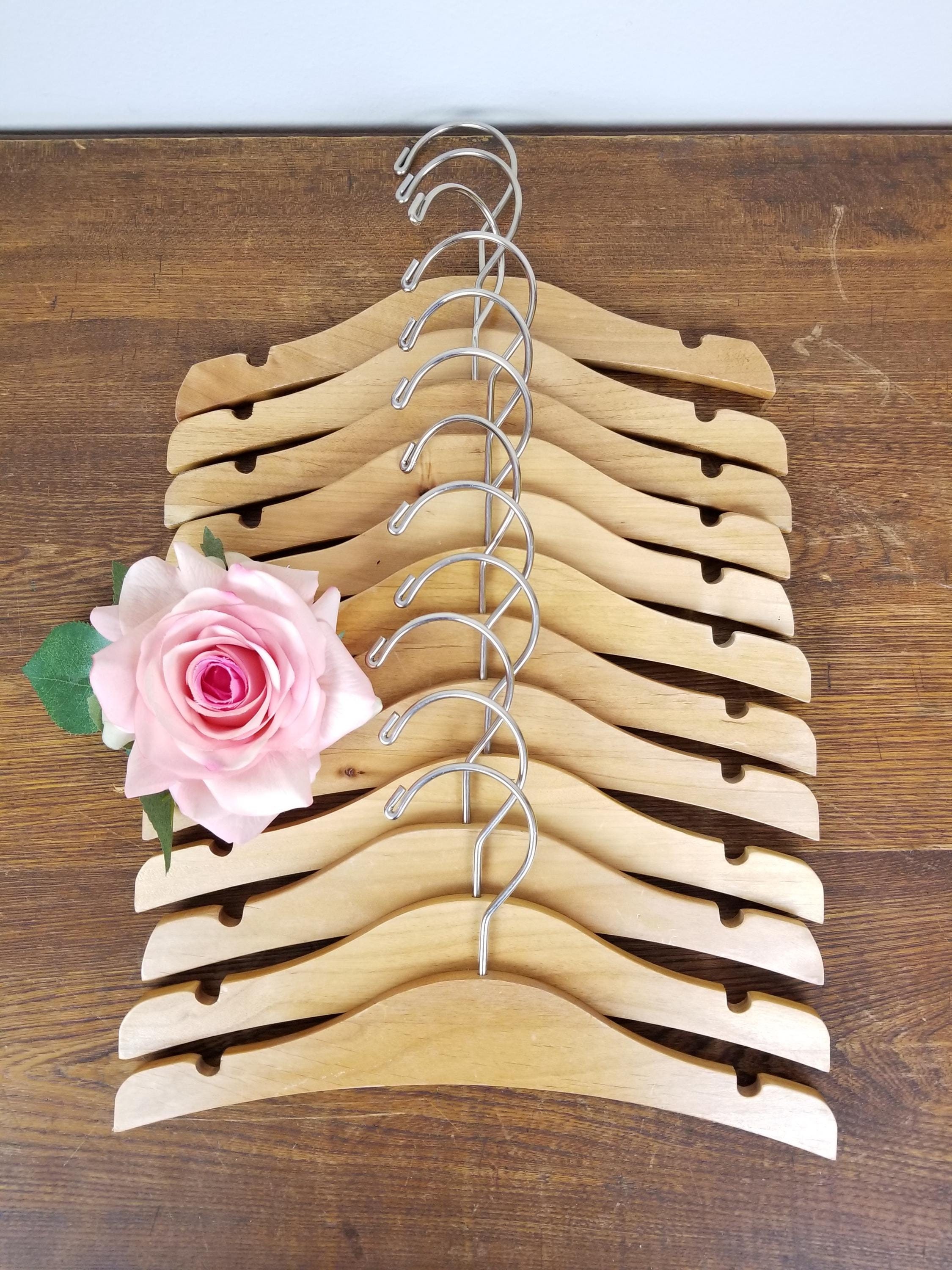 Solid Wood & Chrome Baby Infant Toddler Hangers * Set of 12