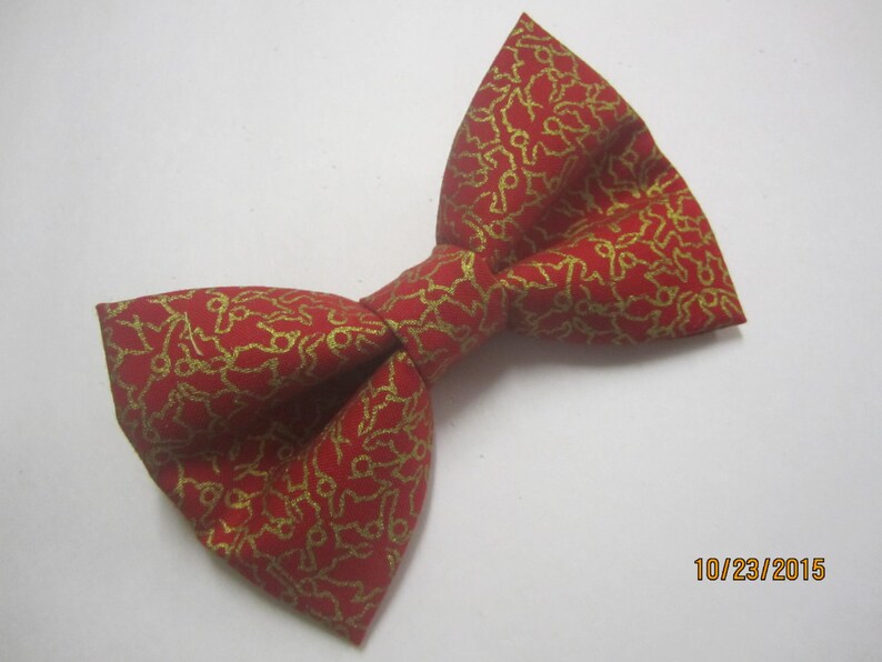 Holiday bow tie mas bow tie Boy/'s X Men/'s Christmas bow tie Red gold bow tie party bow tie Men/'s red gold bow tie gold red bow tie