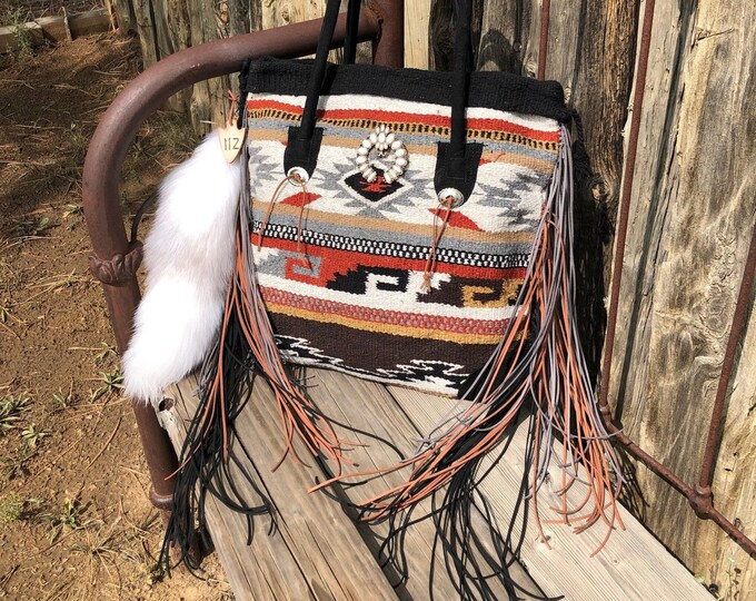 Saddle Blanket Tote Purse Bag The Aztec Western Etsy