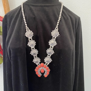 Squash Blossom Necklace - Western Navajo Tribal Southwestern Rodeo Jewelry