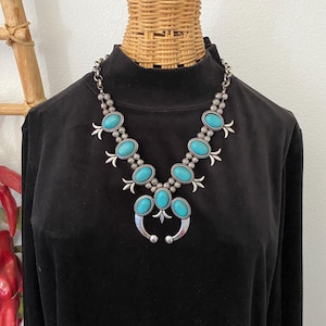 Squash Blossom Necklace - Western Navajo Tribal Southwestern Rodeo Jewelry