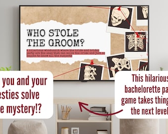 Bachelorette Party Game: Who Stole The Groom? CLUE-Inspired Canva Template (Digital Download)
