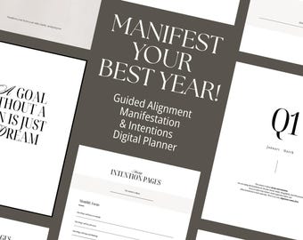 Manifest your BEST YEAR Planner | New Year Intentions and Goal Setting | Instant Download - Digital and Printable