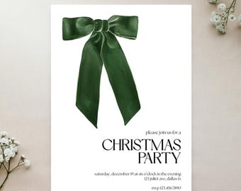 Elegant Christmas Party Invitation Template: Festive Holiday Cocktail Invite (Digital Download, 5x7")