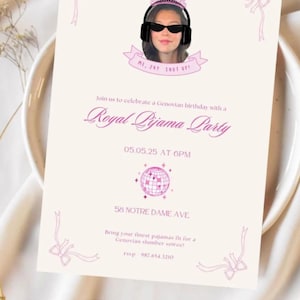 Princess Diaries Birthday, Bachelorette, Party Invitation: Genovia-Inspired Royal Party Canva Editable Template (Digital Download)