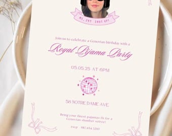 Princess Diaries Birthday, Bachelorette, Party Invitation: Genovia-Inspired Royal Party Canva Editable Template (Digital Download)