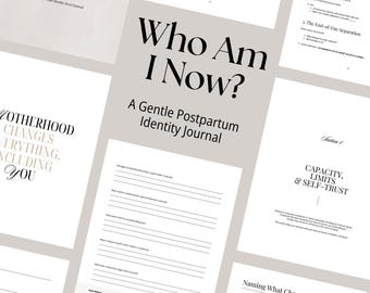 Postpartum Identity Journal | Motherhood Reconnection (Digital + Printable PDF)