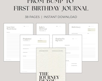 Pregnancy to First Birthday Memory Book: Digital Keepsake Journal (PDF)