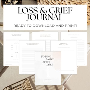 Grief Journal | Guided Healing Workbook for Loss | Printable Bereavement Journal | Grief Support for Loss of Loved One | Digital Download