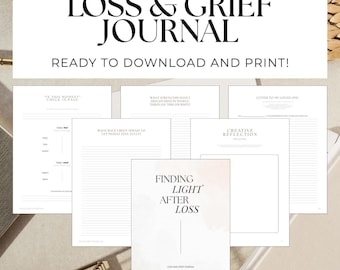 Guided Grief Journal: Healing Workbook for Loss (Digital Download, PDF A4/US Letter)