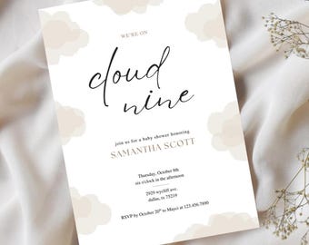 Minimalist Baby Shower Invitation Template: Chic, Gender Neutral (5x7" Digital Download)