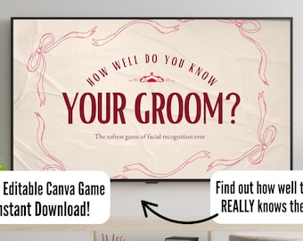 Is It the Groom? Funny Photo Guessing Bachelorette Party Game (Canva Template Digital Download)
