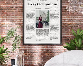 Lucky Girl Syndrome Newspaper Poster – Customizable Wall Art (Digital Download)
