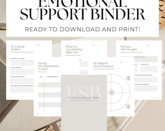 Emotional Support Binder: Anxiety & CBT Journal (Digital Download)