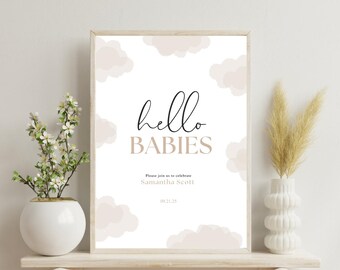 Editable Gender Reveal Sign | Baby Shower Welcome Decor (Digital Download)
