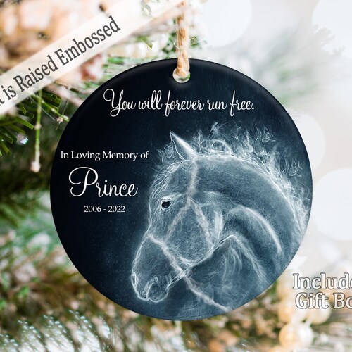 Horse Memorial Ornament in Memory of Horse Personalized Etsy