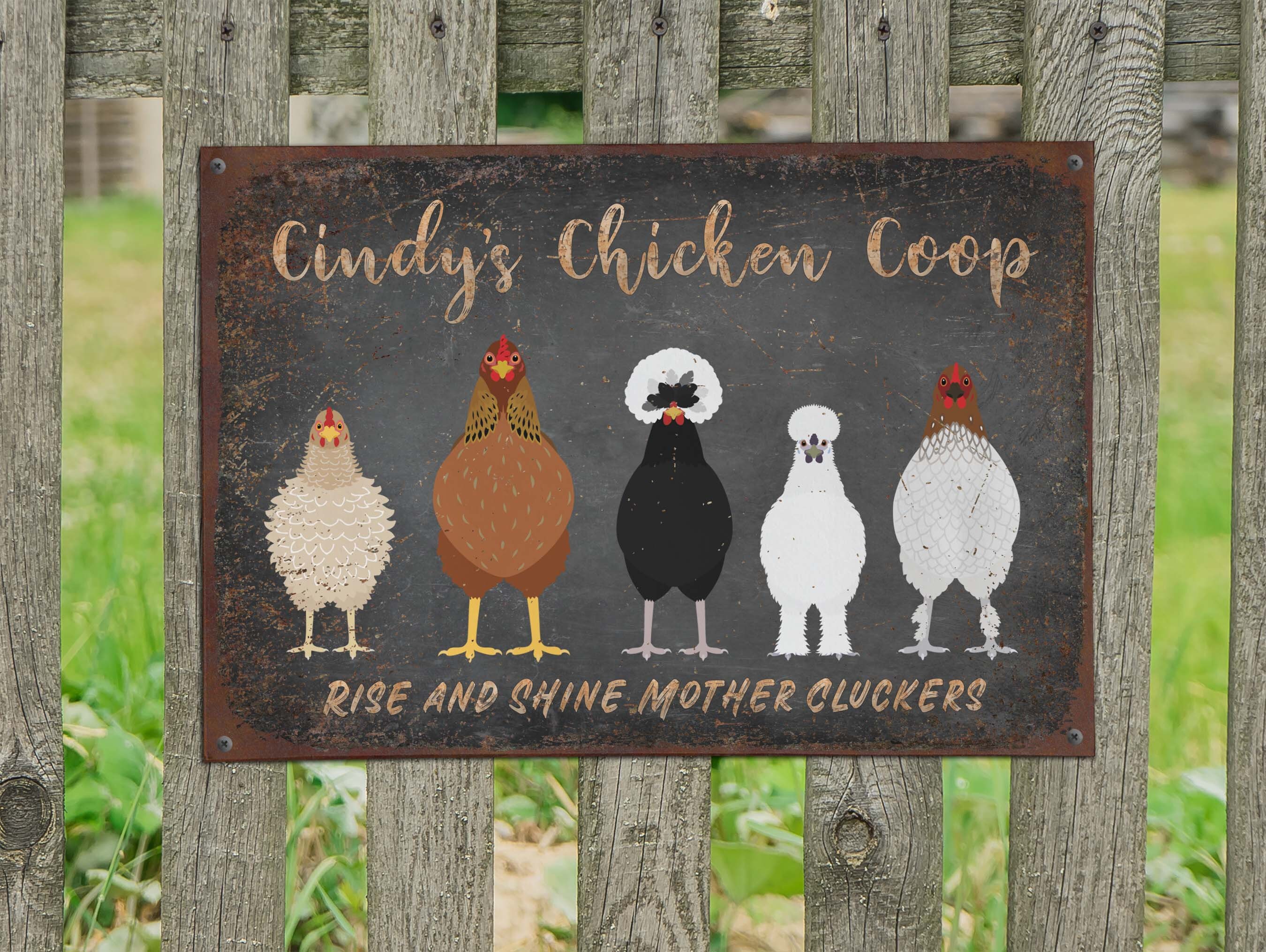 Chicken Coop Sign Personalized With Name Custom Retro Etsy