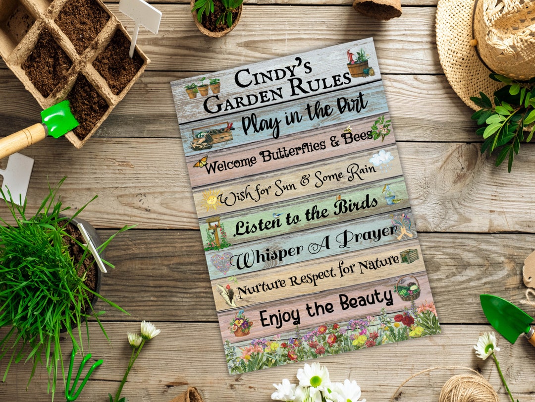 Personalized Garden Sign Custom Garden Gate Sign Garden Etsy