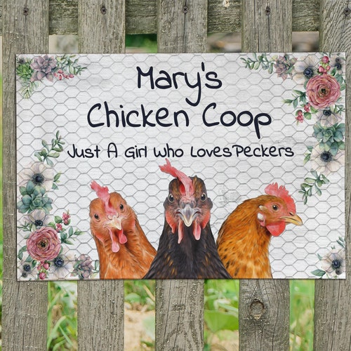Chicken Coop Sign Personalized With Name Custom Retro Etsy