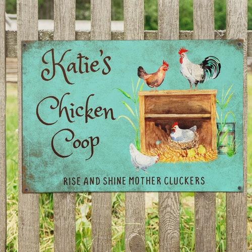 Chicken Coop Metal Sign Personalized With Name Just a Girl Etsy