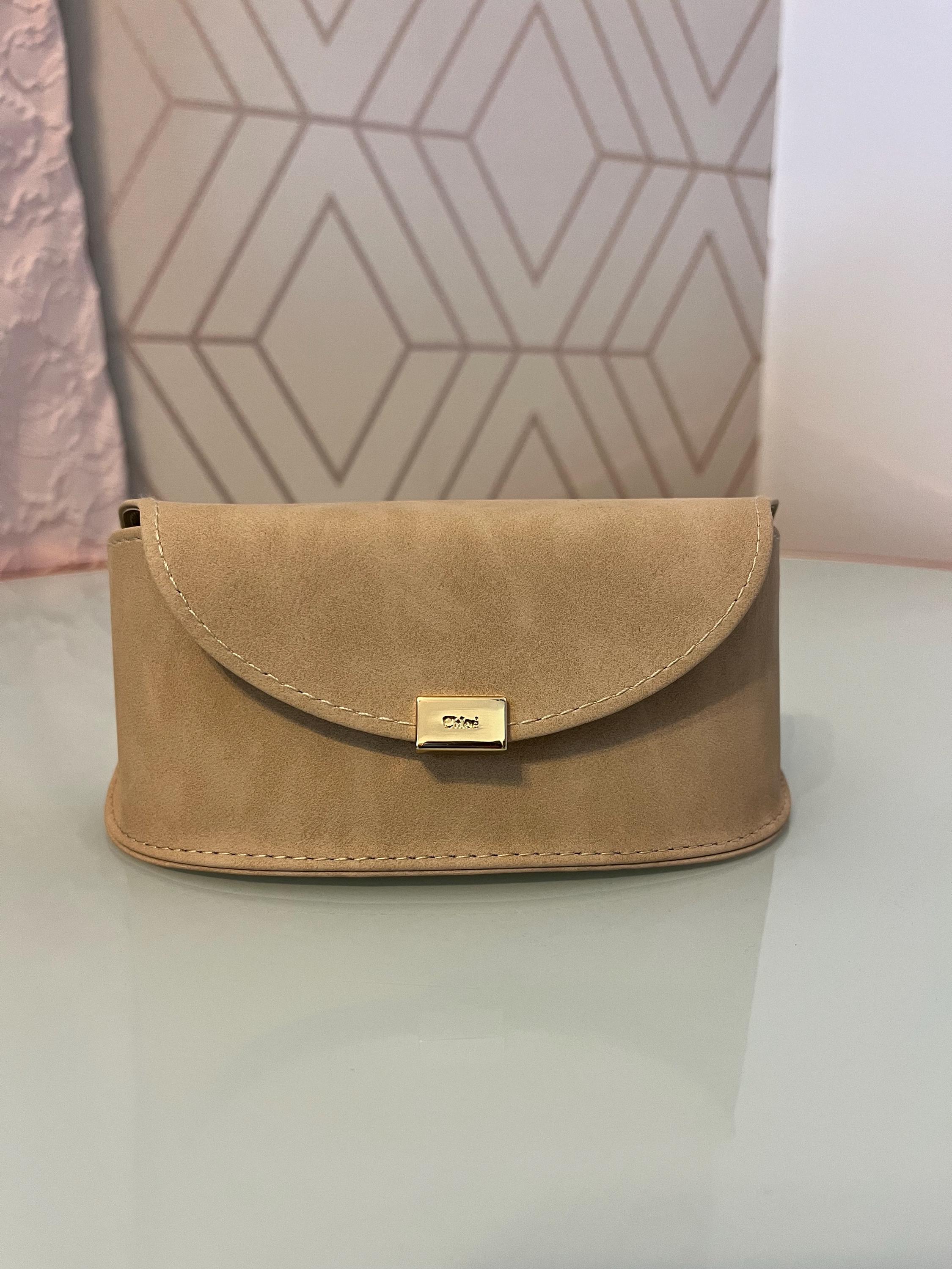 Chloe Nubuck Beige Suede Sunglasses Case - Soft Tan Accessory Pouch Chloe sunglasses - Huntessa Luxury Online Consignment Boutique main image 2