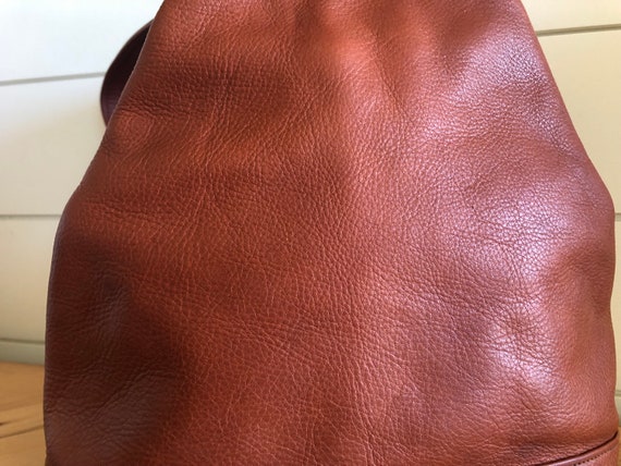 Handmade Napa Leather Sling Tote Cognac Tan Sven … - image 5