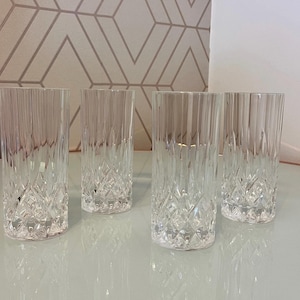 Royal Crystal Rock Opera Crystal Highball Cocktail Iced Tea, Set of 4, Discontinued, Italy/England