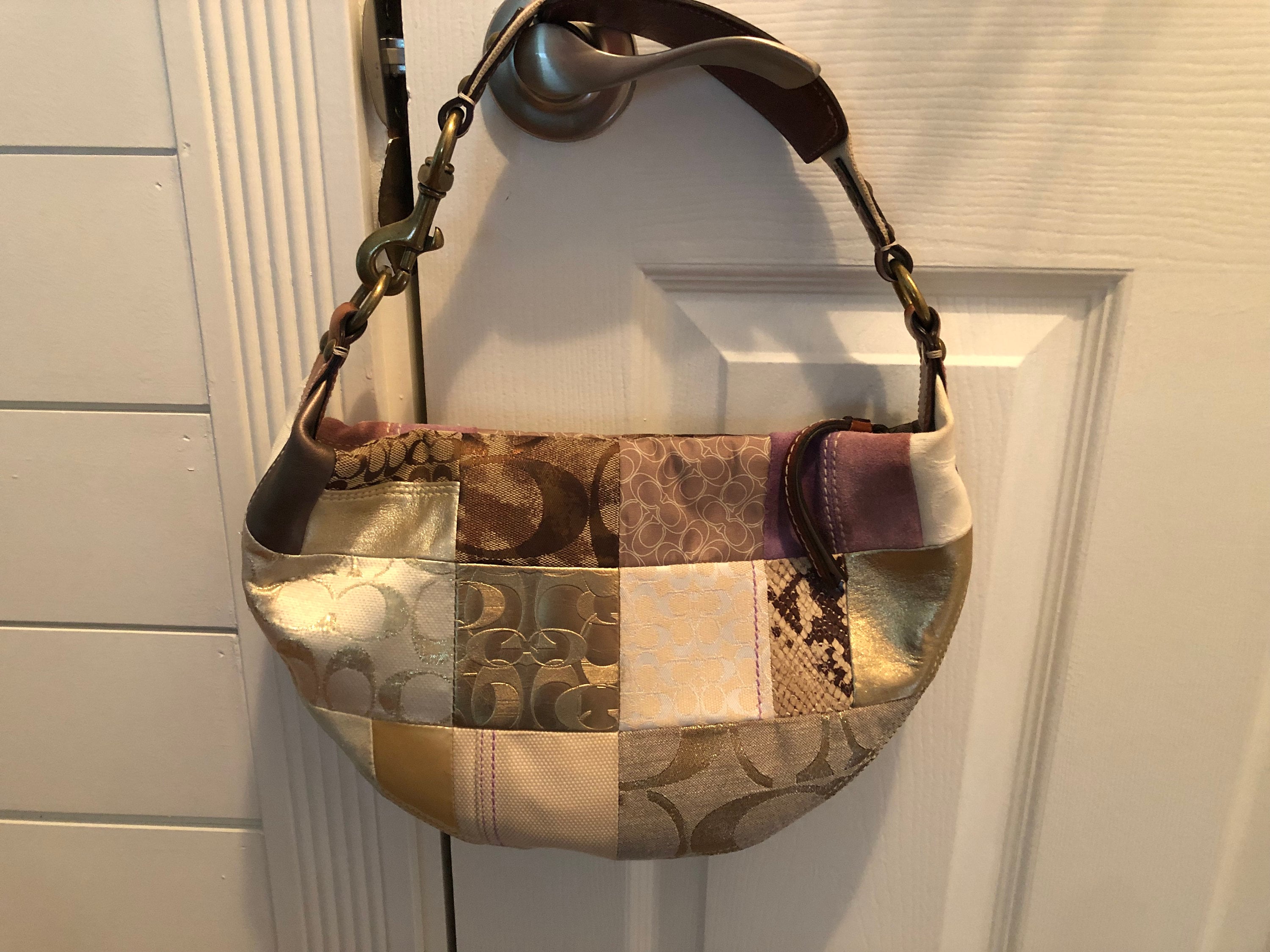 Coach denim hotsell patchwork purse