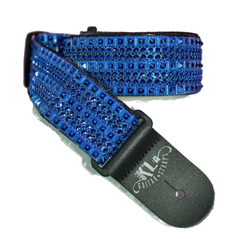 Ultimate Blue Guitar Strap America Guitar Straps Crystal Etsy