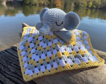 Baby Elephant Crochet Lovey/Security blanket