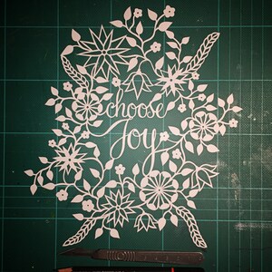 Choose Joy Papercut Template - Personal use - PDF JPEG SVG - Instant Download