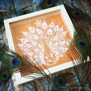 Peacock Papercut Template - Personal use - PDF JPEG SVG - Instant Download