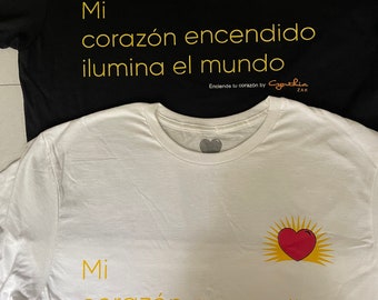 Camisetas Enciende tu Corazón. Ropa consciente Usable de alta vibración. Flautas hechas a mano. Instrumentos orgánicos. Mensajes de atención plena