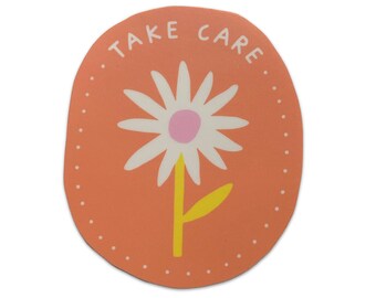 take care | vinyl sticker | small laptop sticker | water bottle sticker | for hydroflask | roommate gift | emotional support