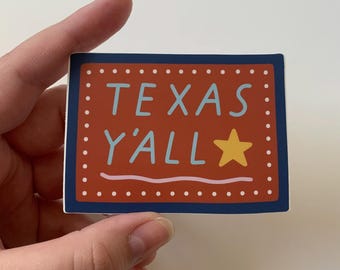 Texas, por favor / pegatina / pegatina de vinilo / pegatina pequeña para portátil / pegatina para botella de agua / para botella de agua / impermeable / pegatina del sur