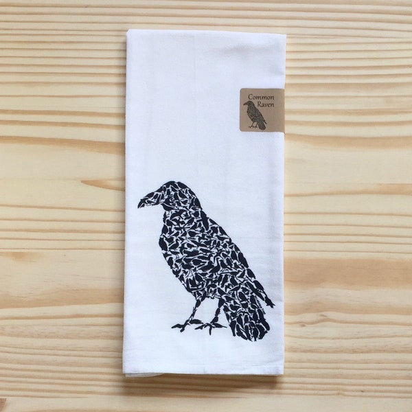 Raven Flour Sack Tea Towel