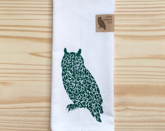 Owl Screen Printed Towel