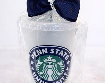 Personalized College Cold Cup with Mascot | Preppy Iced Coffee Tumbler