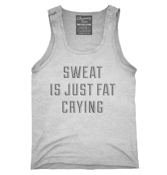 Mens Sweat Is Fat Crying Sleeveless Vest Hoodie
